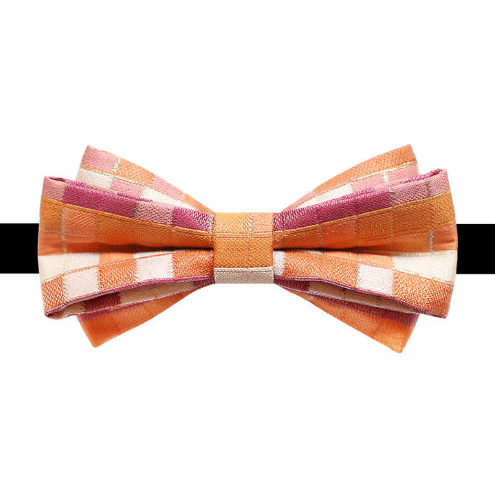 Men's Orange & Pink Sunshine Checker Bow Tie