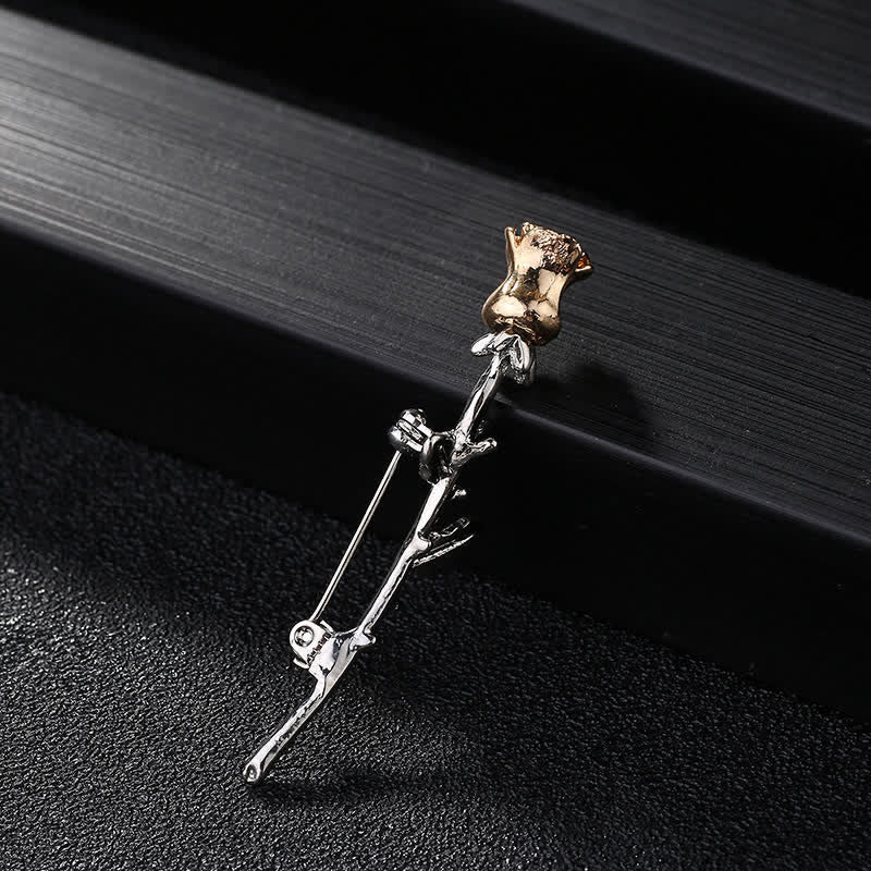 Men's Charming Rose Stem Brooch - image 3