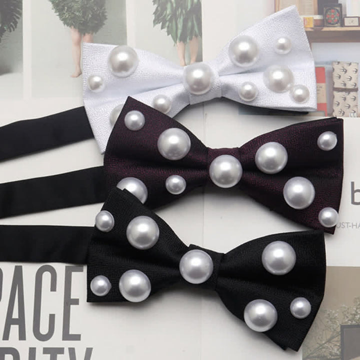 Artificial Pearls Dancing Party Bow Tie - image 2