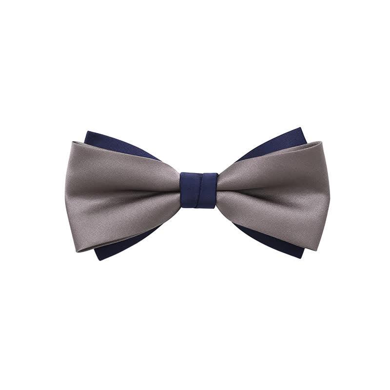 Men's Double-Layers Color Clash Bow Tie