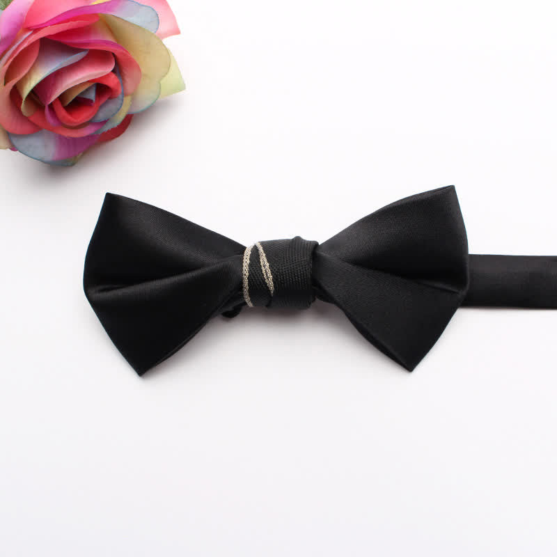 Men's Classic Glossy Solid Colored Bow Tie