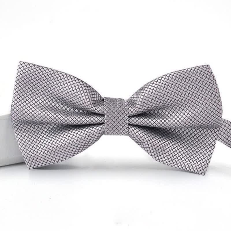 Men's Micro-checked Basic Color Bow Tie