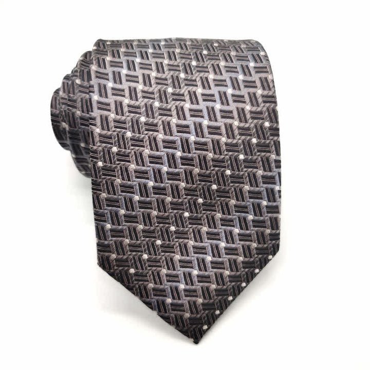 Men's Graduated Weave Pattern Pure Silk Necktie