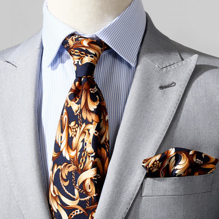 Men's Luxury Art Leaves Floral Necktie