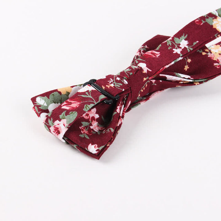 Men's Cotton Forest Floral Printing Bow Tie