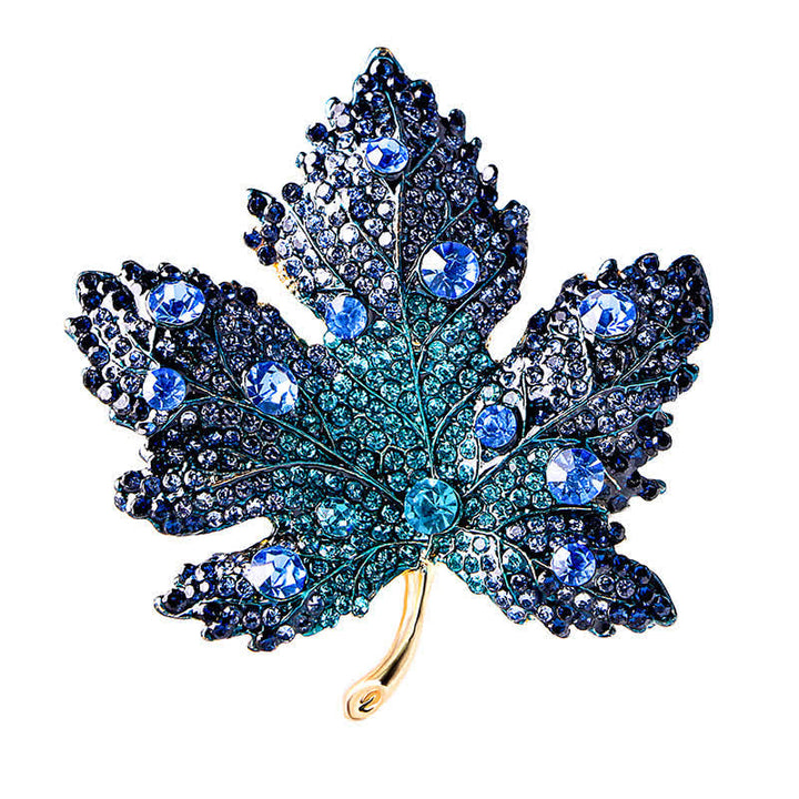 Women's Rhinestone Crystal Maple Leaf Brooch