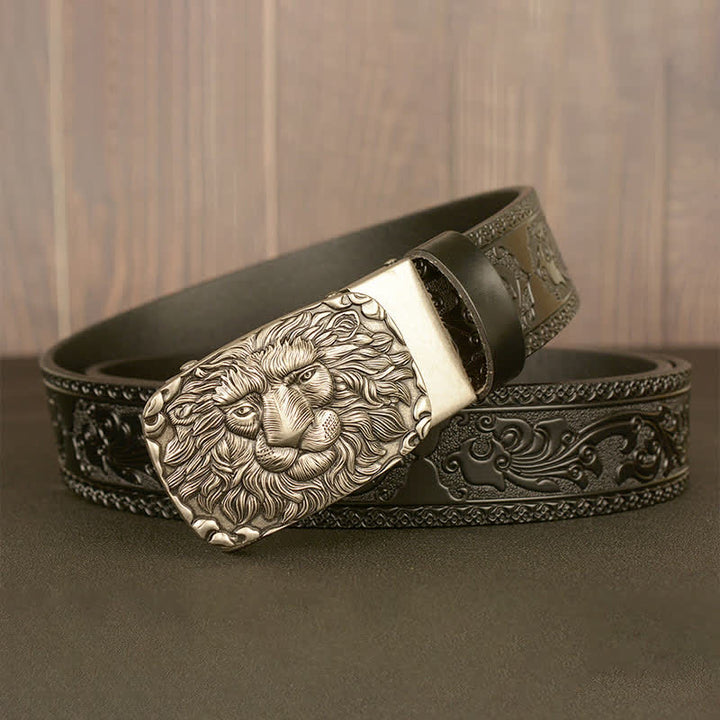 Men's Honor Male Lion Head Leather Belt