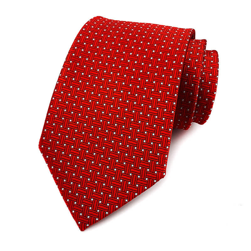 Men's Solid Color Subtle Checked Office Necktie