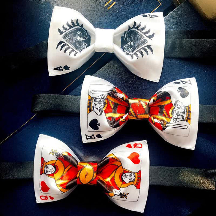 Men's Poker Heart Spade Bow Tie