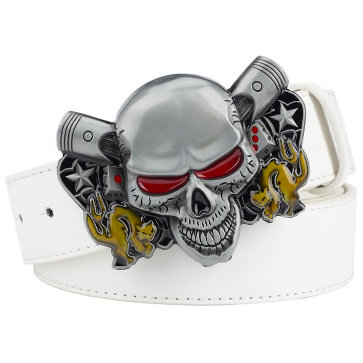 Men's Punk Biker Skull Demon Clown Leather Belt