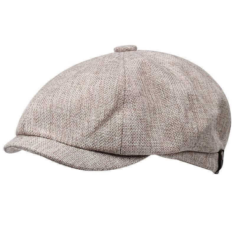 Simple Cool Octagonal Newsboy Beret Cap - Khaki - M (22"-22 7/8") - image 3