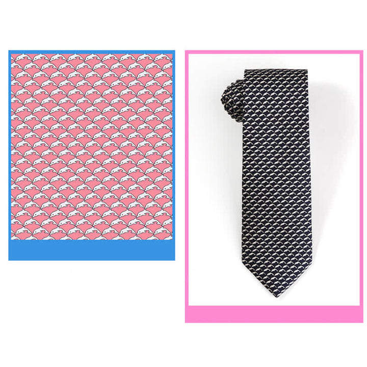 Men's Dancing Animal Motifs Pure Silk Necktie - image 18