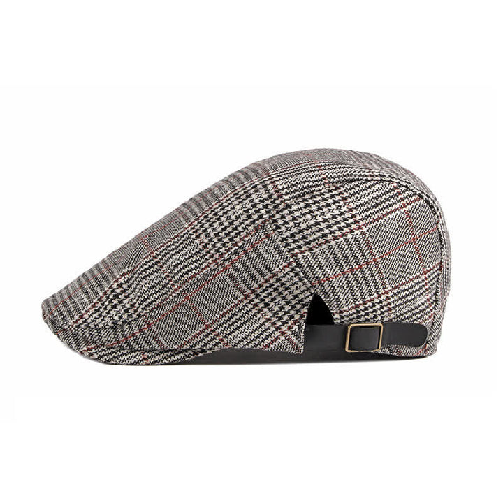 Classic Plaid Beret Cabbie Flat Cap