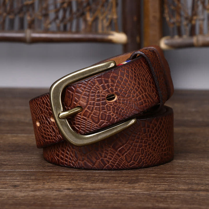 Men's Serpentine Snakeskin Grain Leather Belt