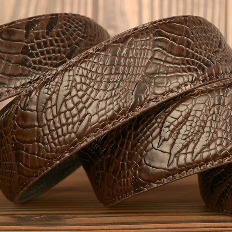 Men's Carved Eagle Crocodile Pattern Leather Belt