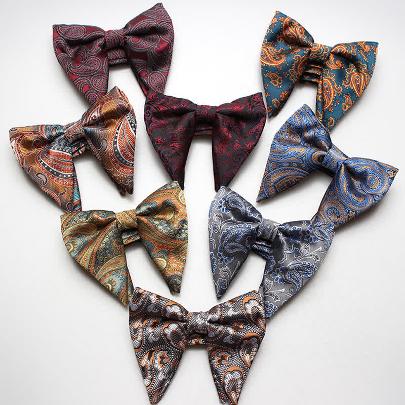 Men's Exotic Paisley Oversized Pointed Bow Tie