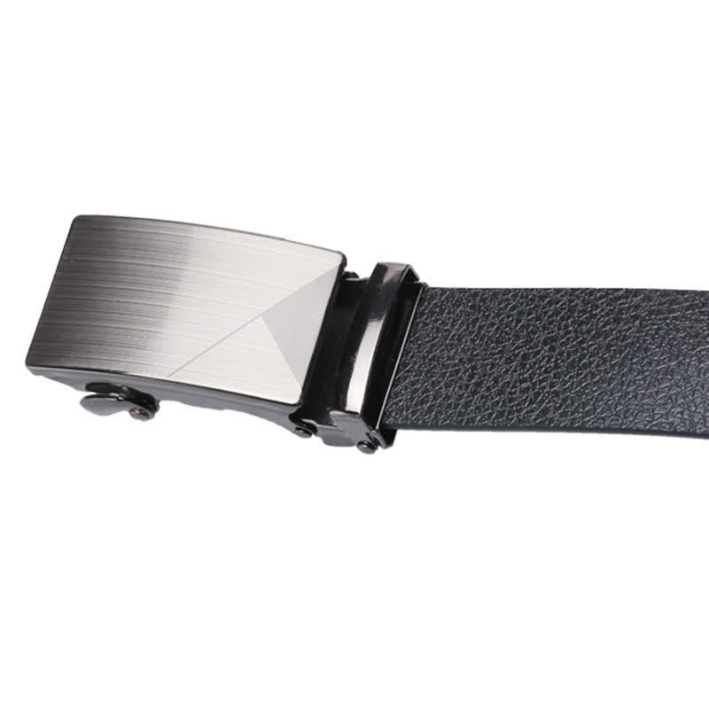 Men's Business Automatic Buckle Black Leather Belt - image 3