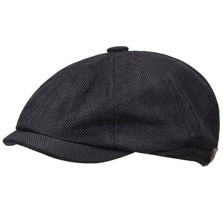Simple Cool Octagonal Newsboy Beret Cap - Black - M (22"-22 7/8") - image 1
