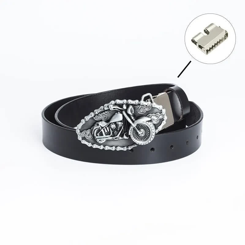 Men's Punk Locomotive Motorcycle Leather Belt