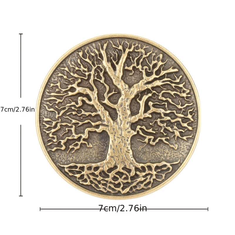 Men's DIY Tree of Life Round Buckle Leather Belt