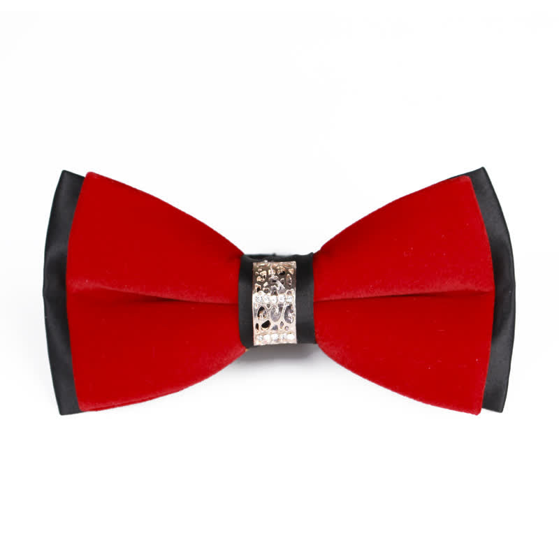 Men's Rhinestone Patchwork Velvet Bow Tie