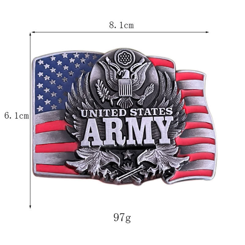 Men's DIY United States Army Buckle Leather Belt