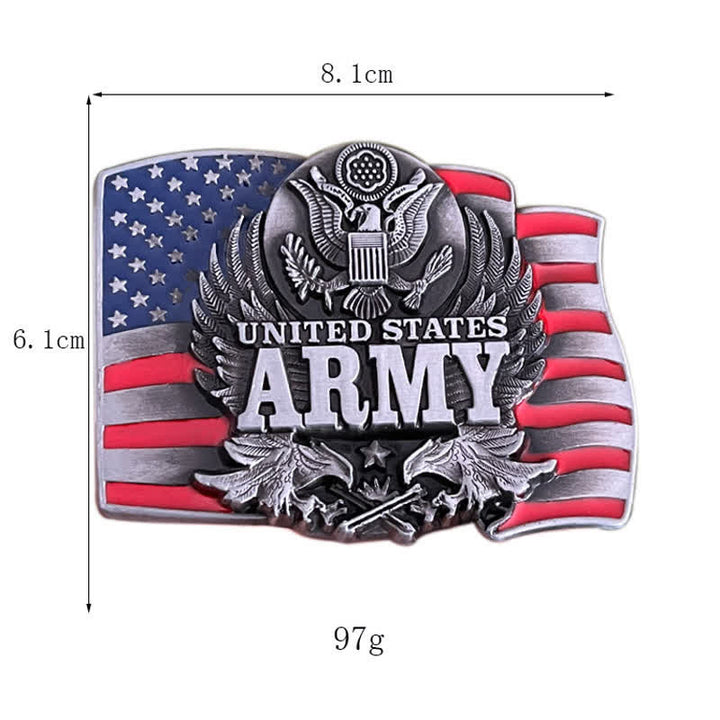 Men's DIY United States Army Buckle Leather Belt