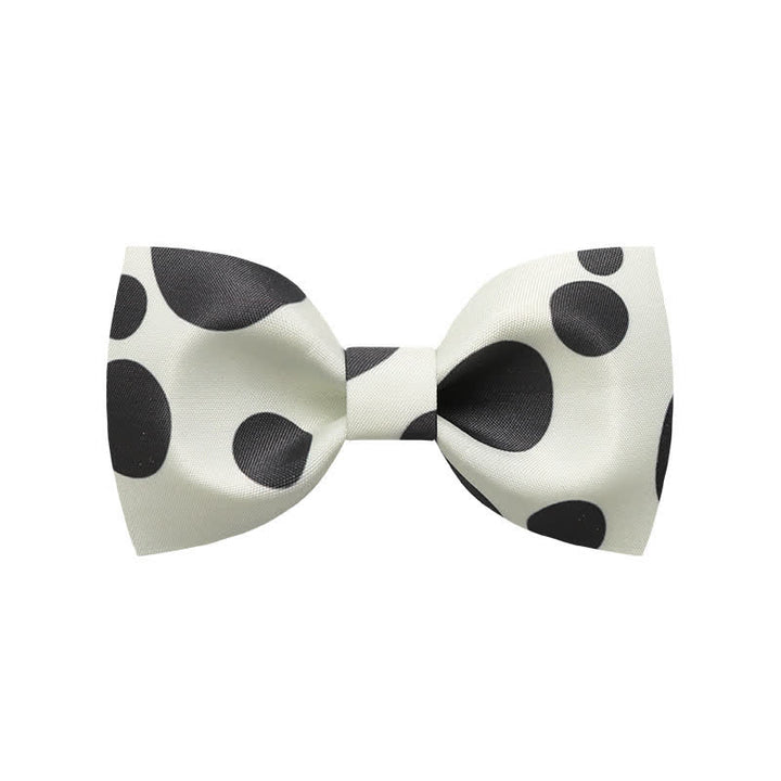 Men's Dairy Cattle Ivory & Black Polka Dot Bow Tie