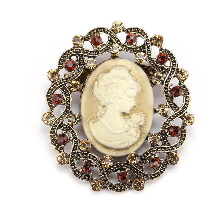 Women's Retro Century Queen's Cameo Brooch