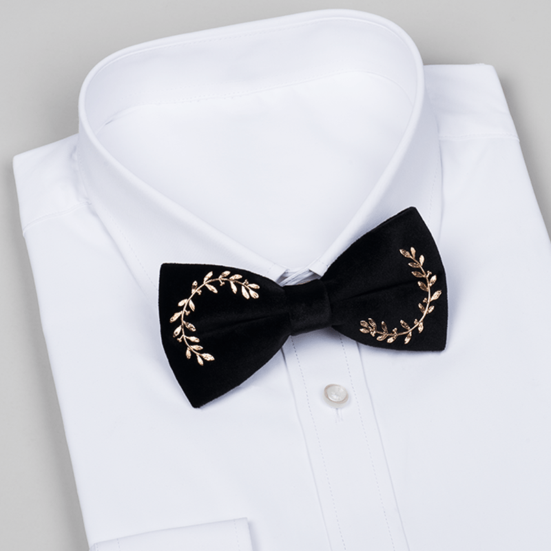 Men's Vine Leaves Velvet Bow Tie