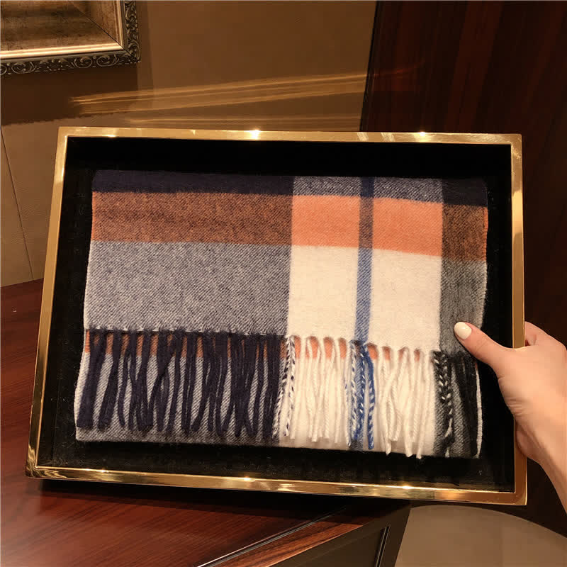 Unisex Lamb Edinburgh Big Warm Plaid Scarf - image 18