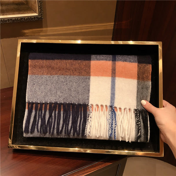 Unisex Lamb Edinburgh Big Warm Plaid Scarf - image 18