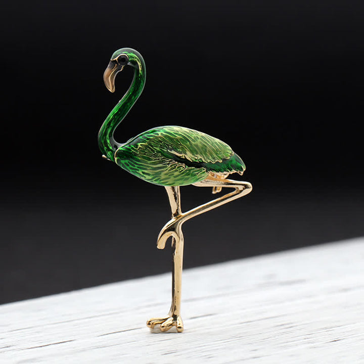 Women's Exotic Enamel Flamingo Brooch