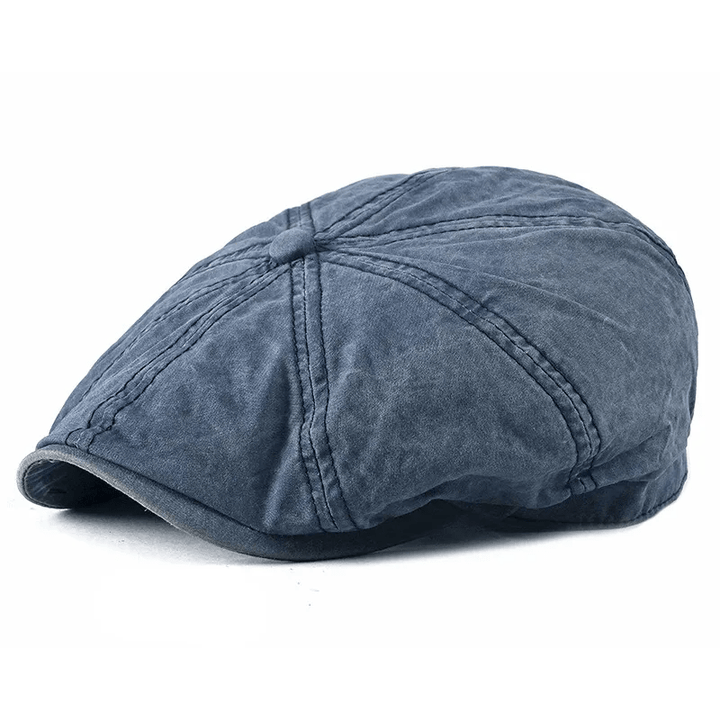 Casual Washed Aged Cotton Beret Cap