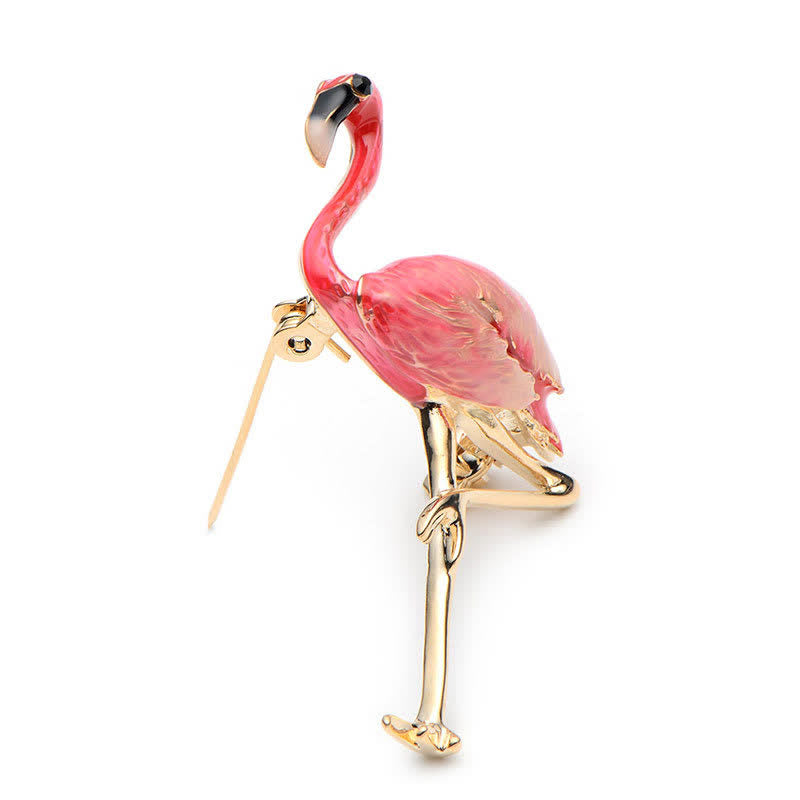 Women's Exotic Enamel Flamingo Brooch