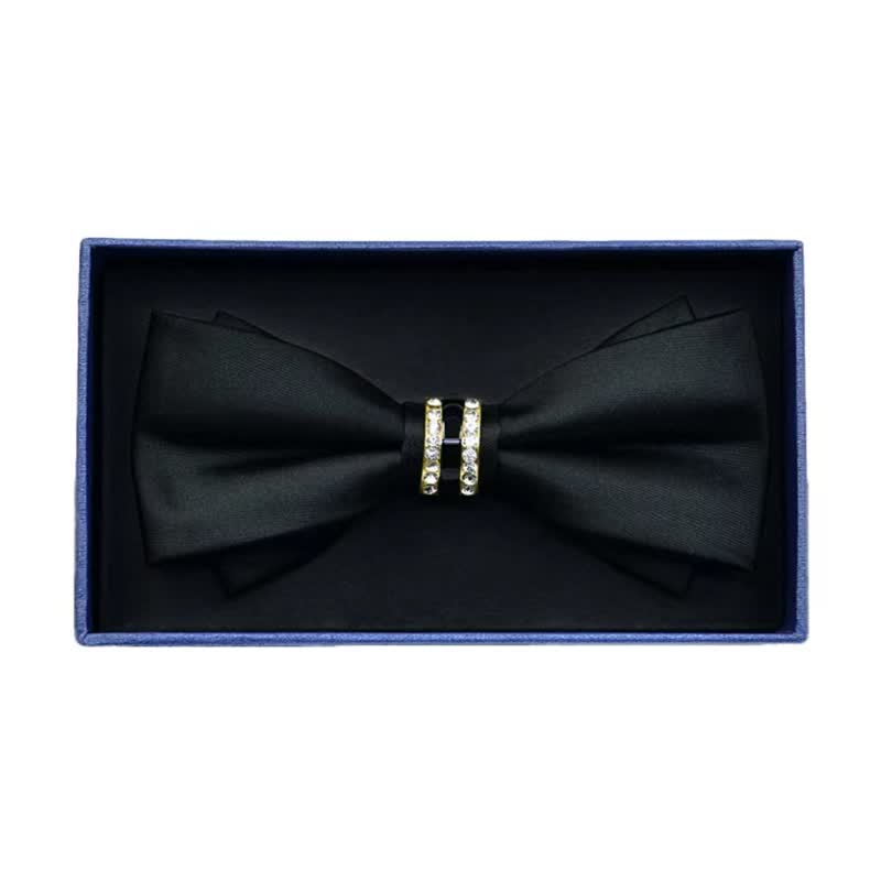 Men's Rhinestone Metal Matte Bow Tie