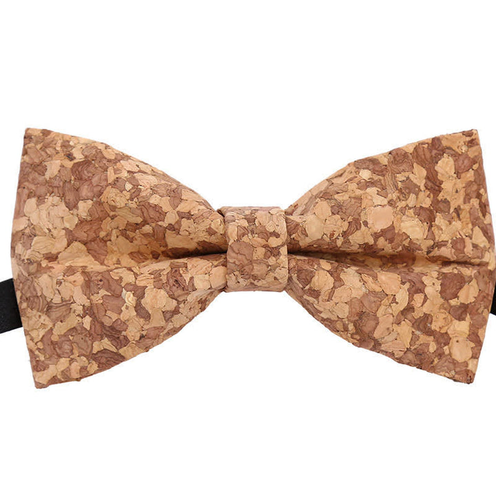 Men's Cork Graphic Lines Wooden Bow Tie