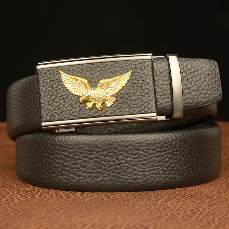 Men's Business Eagle Hawk Automatic Buckle Leather Belt