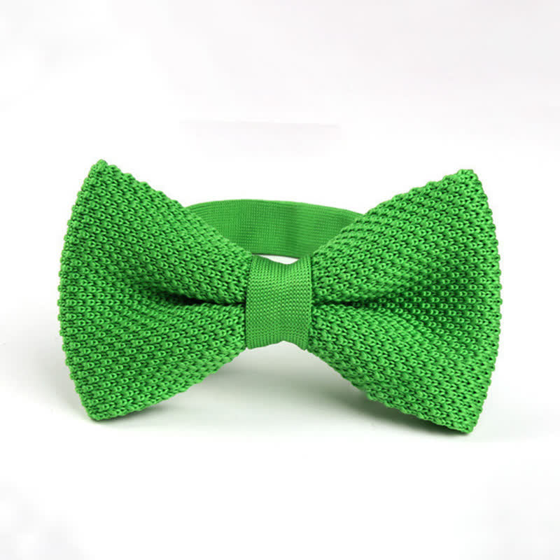 Men's Solid Color Double Layer Knitted Bow Tie