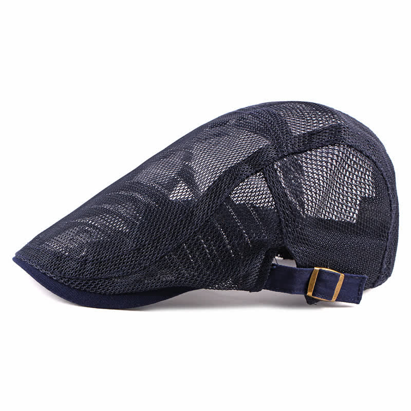 Breathable Sunhat Hollow Mesh Flat Cap Beret