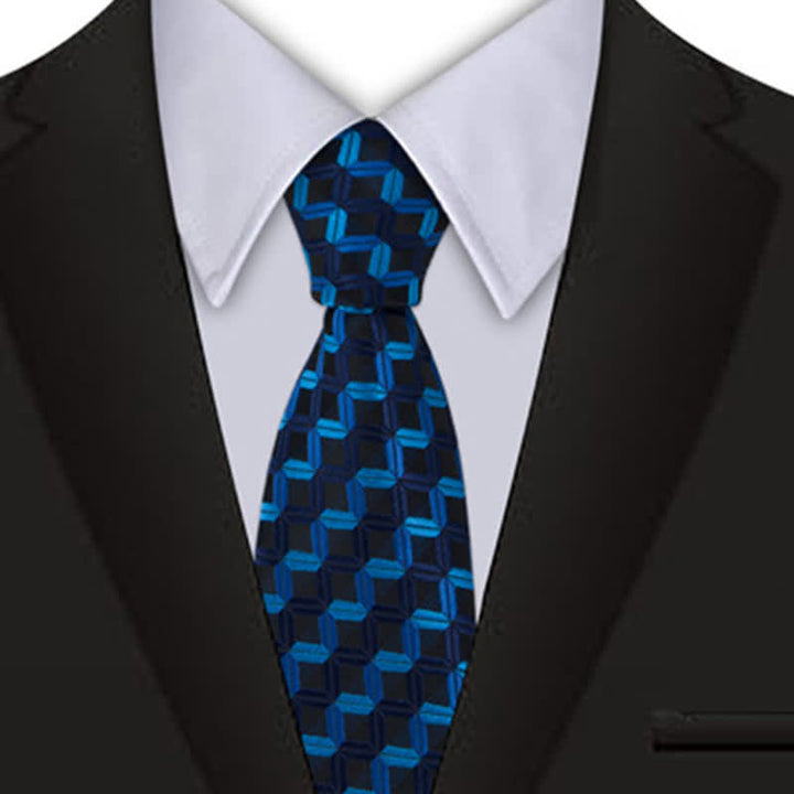 DarkBlue Men's Innovative Geometry Necktie