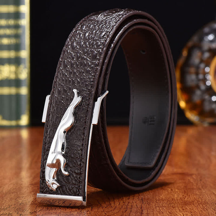 Men's Luxury Business Leopard Buckle Leather Belt