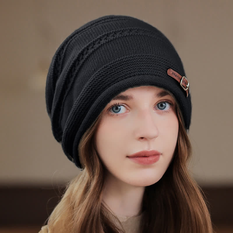 Women's Packable Winter Cap Pile Knitted Hat