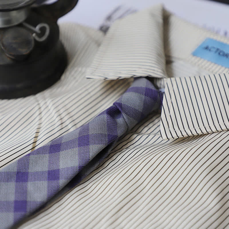 Men's Preppy Style Two-Tone Plaid Necktie - image 1