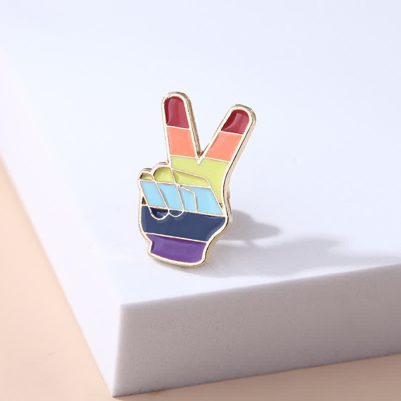 4Pcs Love Is Love Rainbow Flag Pride Brooch