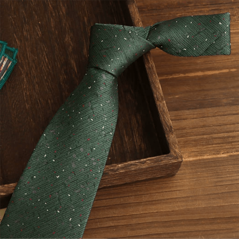 Men's Forest Green Multi-colored Dots Necktie - image 1