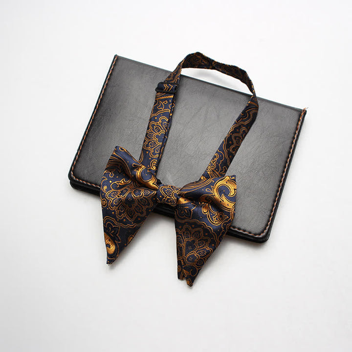 Men's Exotic Paisley Oversized Pointed Bow Tie