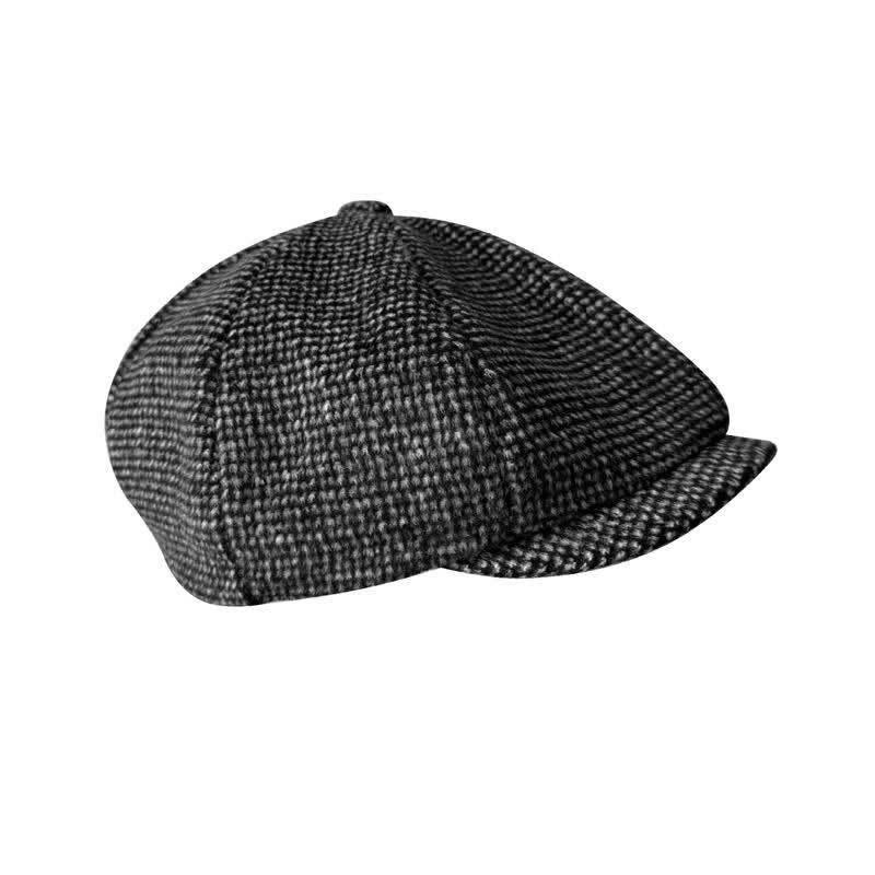 Tiny Checks Gatsby Beret Octagonal Cap