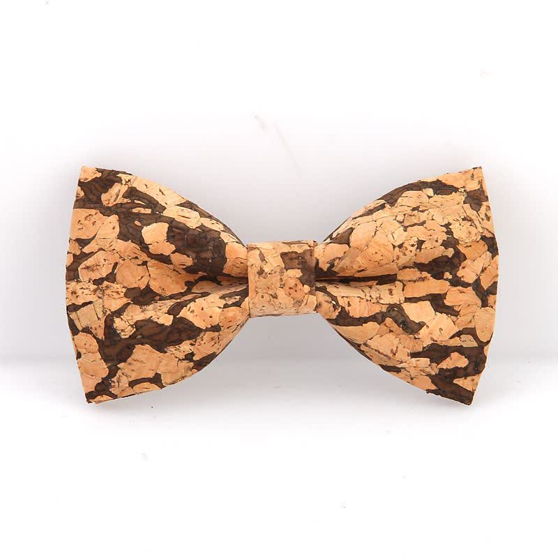 Men's Creative Plain Cork Wooden Bow Tie