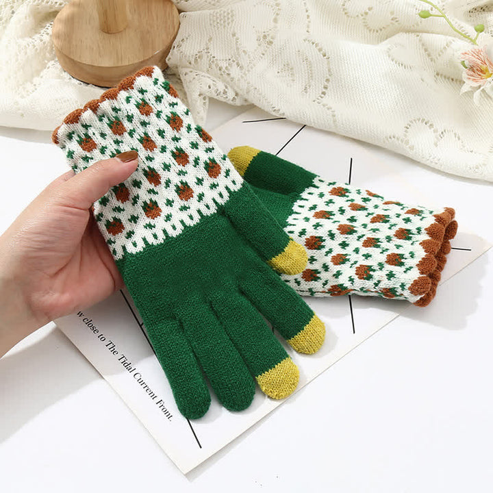 Women's Full Finger Gardening Touch Screen Knit Gloves